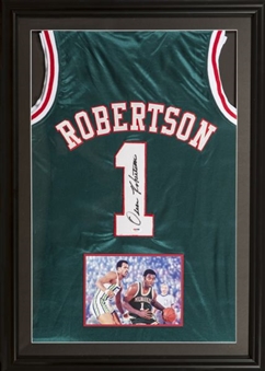 Oscar Robertson Signed & Framed Milwaukee Bucks Jersey